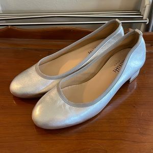 Italian leather ballet flats with heel